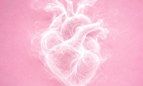 the photo shows smoke shaped into human hart
