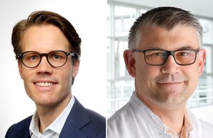  Dr Tobias Rheude (left) and Prof Michael Joner (right) from the German Heart Centre Munich.